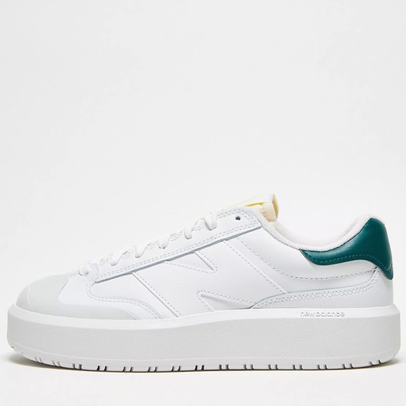 New Balance Shoes - New Balance Women's White Sneakers with Teal Heel